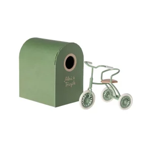 Kids Maileg Doll Accessories>Abri à tricycle, Mouse Mint green –