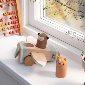Kids Sebra Interior Wooden Toys | Cars And Road Ways>Airplane Wildlife – Sebra