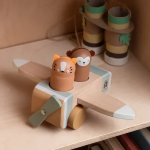 Kids Sebra Interior Wooden Toys | Cars And Road Ways>Airplane Wildlife – Sebra