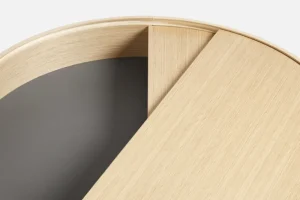 Woud Tables>Arc Side Table (42 cm), White Pigmented Lacquered Oak –