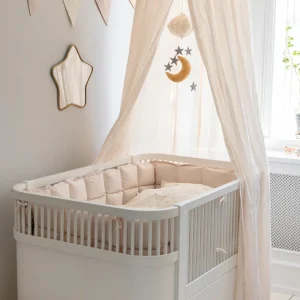 Kids Sebra Interior Bed Bumpers>Baby bumper, Kapok Birchbark rose L – Sebra