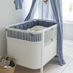 Kids Sebra Interior Bed Bumpers>Baby bumper, Kapok Forest lake blue L – Sebra