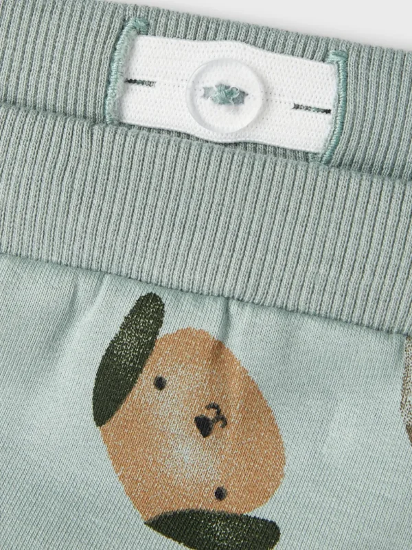 Kids/BOY Name It Baby Boy>Baby Pants Animals, Iceberg Green –