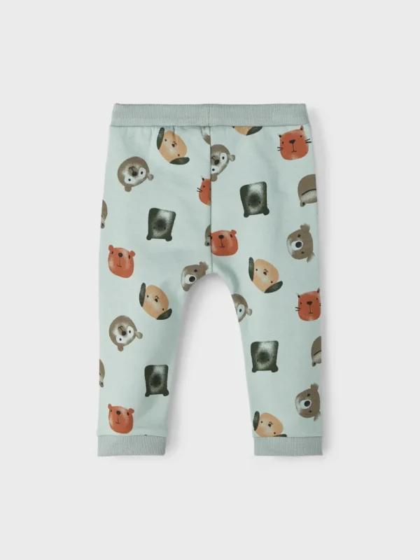 Kids/BOY Name It Baby Boy>Baby Pants Animals, Iceberg Green –