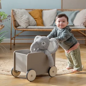 Kids Sebra Interior Wooden Toys>Baby walker, jetty beige – Sebra