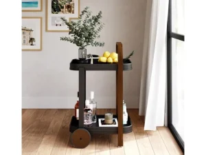 Nordichaus Tables | Storage Shelves>Bar trolley 80 x 53 cm, Brown/Black