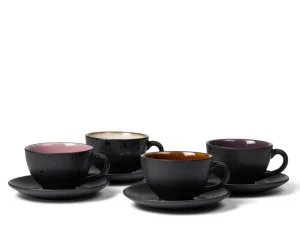 Bitz Kitchen>coffee cup 24 cl 4 pieces, black / rose mix