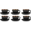 Bitz Kitchen>coffee cup 0.24 l 6 pieces, black / amber