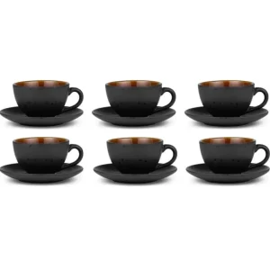 Bitz Kitchen>coffee cup 0.24 l 6 pieces, black / amber