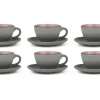 Bitz Kitchen>coffee cup 0.24 l 6 pieces, grey / pink