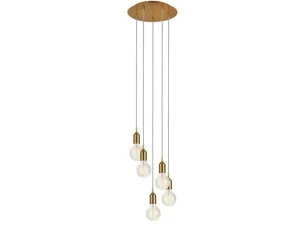 Markslöjd Lamps & Lighting>Bronx Pendant Lamp Bronze 5L Round –