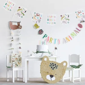 Kids Nordichaus Birthday / Party>Bunting Garland Zoo Party – 6M Paper