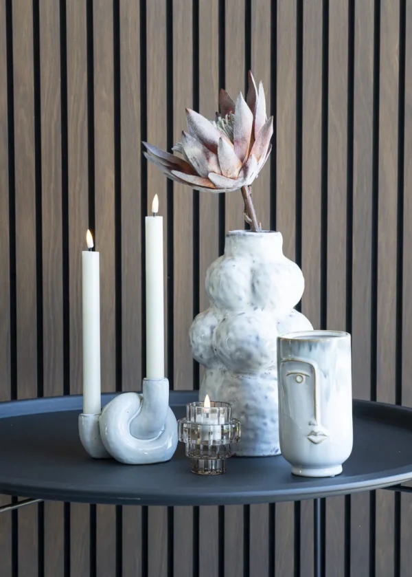 House Nordic Ceramics And Vases | Candle And Holders>Candleholder Ceramic Mottled White –