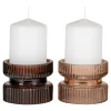 House Nordic Candle And Holders>Candleholder reversible set of 2 Brown –