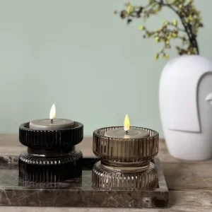 House Nordic Candle And Holders>Candleholder reversible set of 2 Brown –