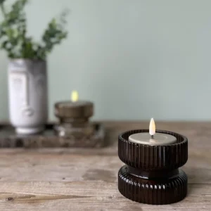 House Nordic Candle And Holders>Candleholder reversible set of 2 Brown –