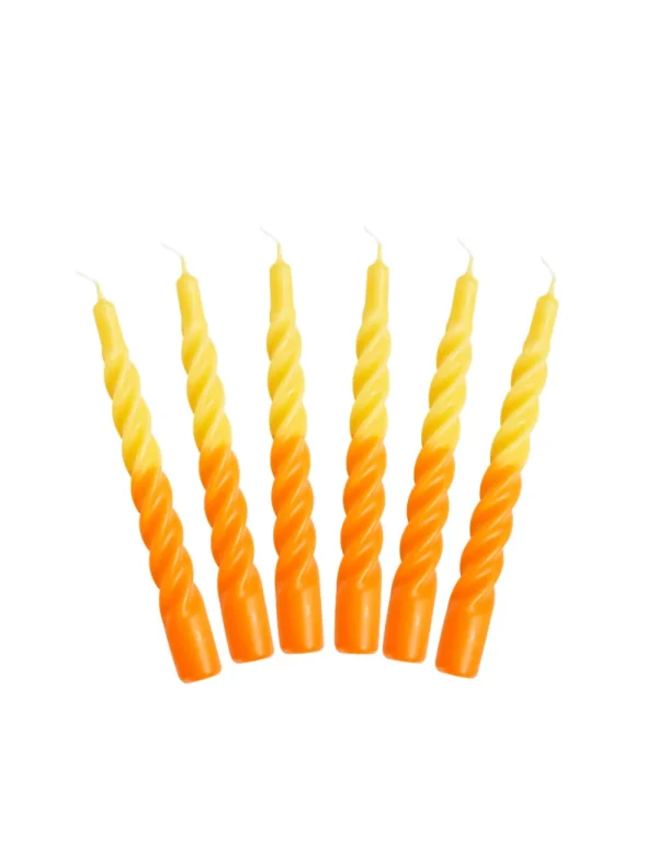 Kids Kunstindustrien Birthday / Party | Easter Decorations>Candles with a Twist, Yellow / Orange –