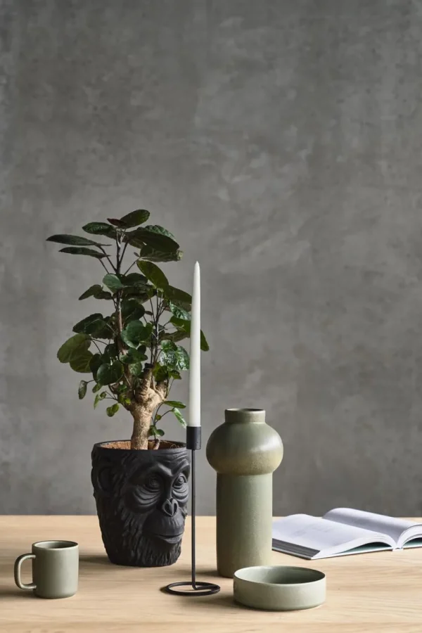Villa Collection Candle And Holders>Candlestick Amat 28.5 cm, Black –