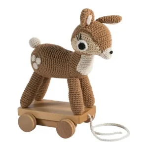 Kids Sebra Interior Baby Toys>Crochet pull-along toy, Dixi the deer – Sebra