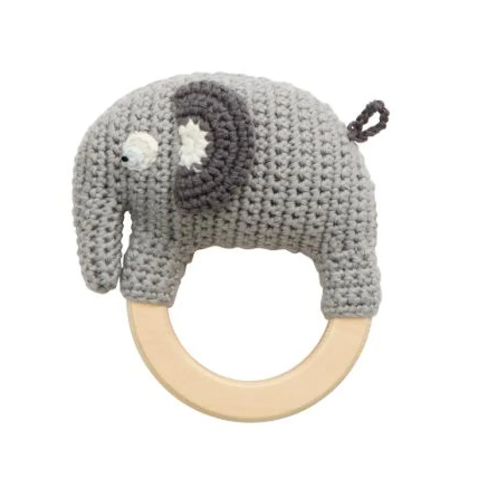 crochet_rattle_fanto_the__0.webp Kids Sebra Interior Wooden Toys | Baby Toys>Crochet rattle, Fanto the elephant, classic grey – Sebra