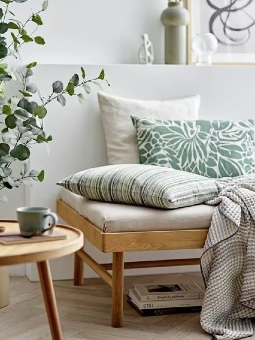 cushion_abstract_leaves___1.webp Södahl Textiles | Bedroom>Cushion Abstract Leaves 60 x 40 cm, Green –