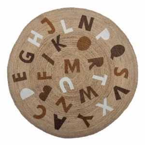 Kids Bloomingville Mini Rugs And Playmats>Dinne Rug ABC, Brown, Jute –
