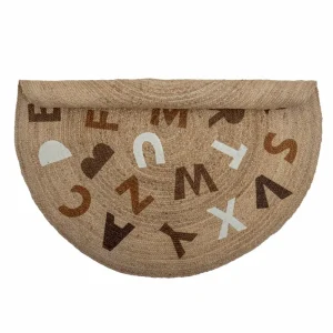 Kids Bloomingville Mini Rugs And Playmats>Dinne Rug ABC, Brown, Jute –