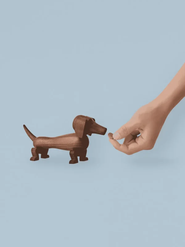 Kay Bojesen Denmark Design Figures>Dog Small Walnut – Kay Bojesen