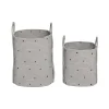 Kids OYOY Storage>Dot Cotton Rope Basket, Set of 2 Grey –