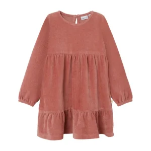 Kids Name It Girl 2-8Y>Dress Velour, Light Mahogany –