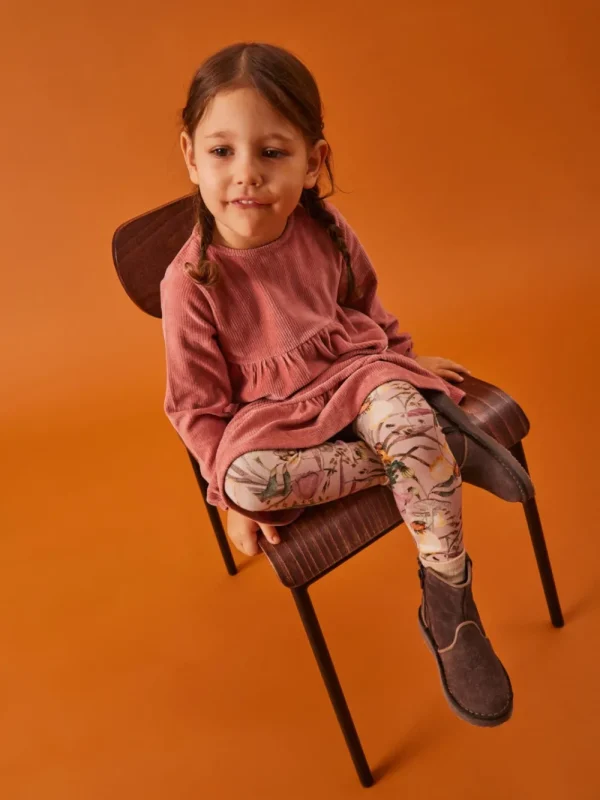 Kids Name It Girl 2-8Y>Dress Velour, Light Mahogany –