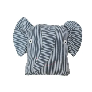Kids OYOY Mini Cushions & Nursing Pillows>Erik Elephant Denim Cushion, Blue –