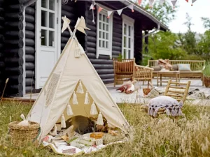 Kids Bloomingville Mini Outdoor Toys | Christmas Toys>Fardin Children´s Tipi, Nature, Cotton – Bloomingville
