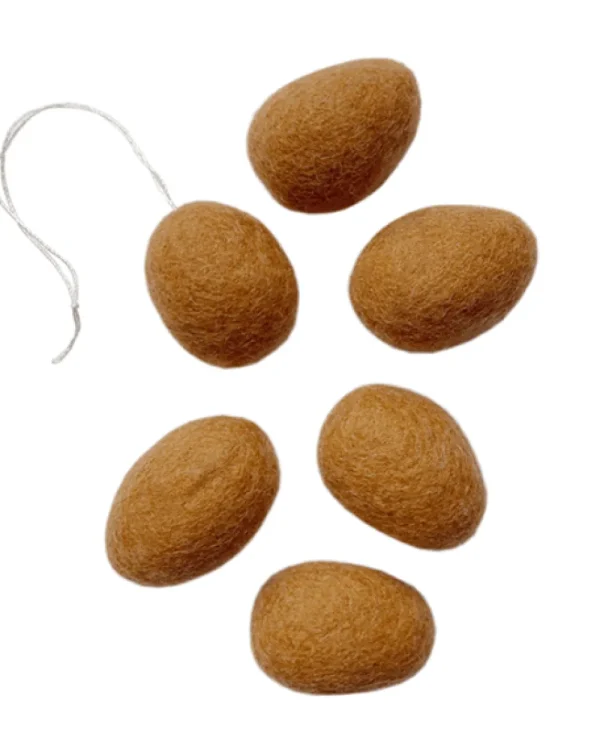 Delight Department Easter Decorations>Felt Eggs Caramel 5 pcs. –
