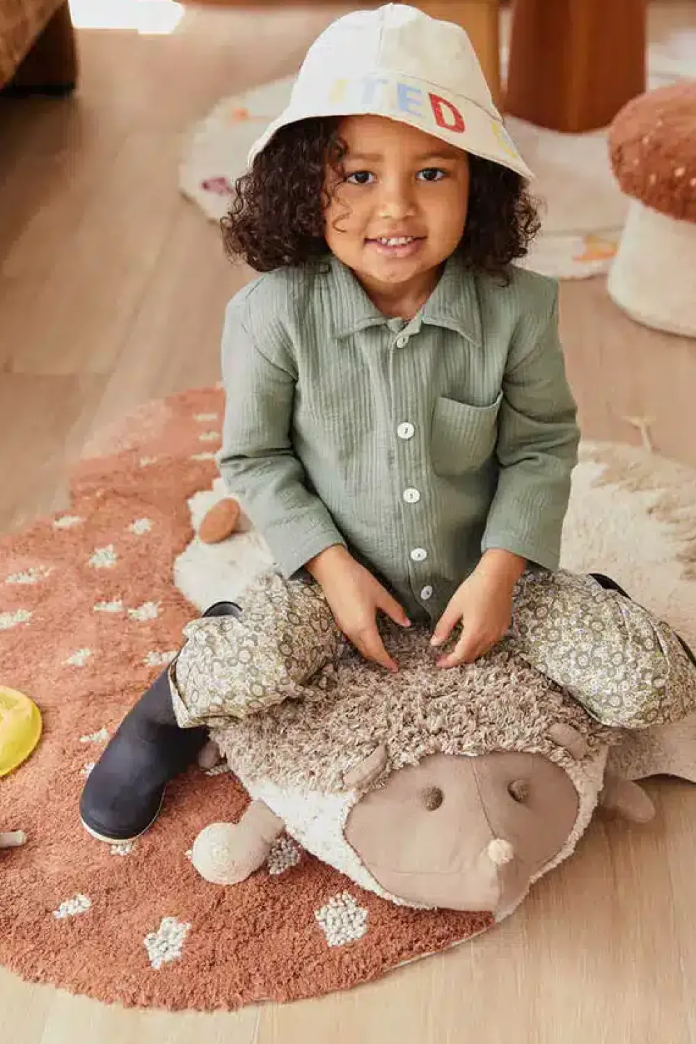 floor_cushion_hedgehog__l_1.webp Kids Lorena Canals Cushions & Nursing Pillows | Cuddly Toys>Floor Cushion Hedgehog –