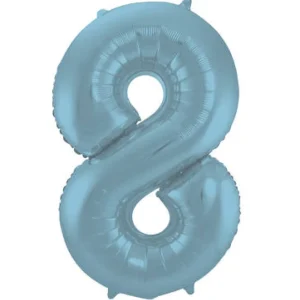 Kids Nordichaus Birthday / Party>Foil Balloon 8 Pastel Blue Metallic Matt – 86 cm