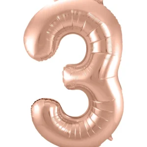 Kids Nordichaus Birthday / Party>Foil Balloon 3 Rose Gold – 86 cm