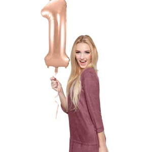 Kids Nordichaus Birthday / Party>Foil Balloon 1 Rose Gold – 86 cm
