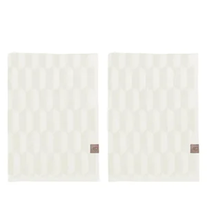 Mette Ditmer Textiles | Bathroom Textiles>GEO Guest Towels Off white 35×55 2 pack –