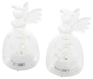 Sirius Christmas Decorations>Glass Angel Romantic Angels Set of 2 – LED