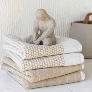 Mette Ditmer Wellness & Beauty | Textiles>Grid Bath Towel Sand –