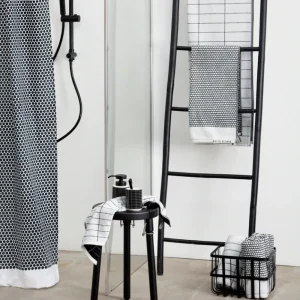 Mette Ditmer Wellness & Beauty | Textiles>Grid Towel 38 x 60 cm, Black / Off White –