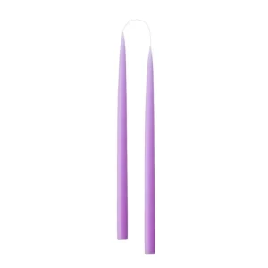 Kids Kunstindustrien Birthday / Party | Easter Decorations>Hand dipped, dyed candle, 2 pcs. 45 cm – Pastel Purple –