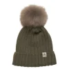 Kids/BOY Huttelihut Teen Girls 8+ | Teen Boy 8+>Hat Knit w. Alpaca Pompom, Green Olive –