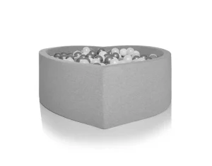Kids Kidkii Ball Pits>Heart Ball Pit light grey inkl. 200 balls white / grey –