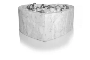 Kids Kidkii Ball Pits>Heart Ball Pit marble inkl. 200 balls white / grey –