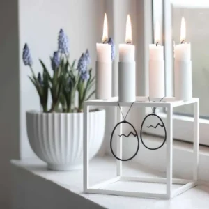 By Lassen Easter Decorations | Design Figures>Kubus 4 Candleholder, White –