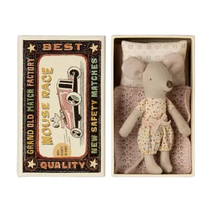 Kids Maileg Doll Accessories>Little sister mouse in matchbox –