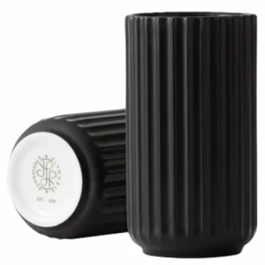Lyngby Porcelain Ceramics And Vases>Lyngby Vase, black 15 cm – Lyngby