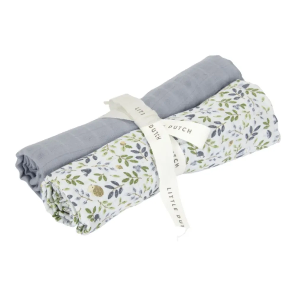 muslin_cloths_forest_adve_0.webp Kids Little Dutch Muslin Cloths & Swaddles>Muslin Cloths Forest Adventure & Denim Blue –